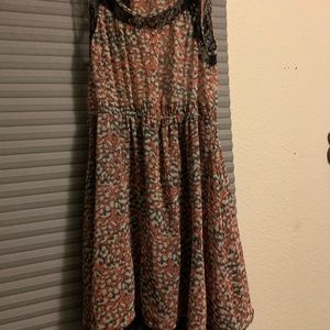 Ya LA apricot with black lace lining dress sz sm